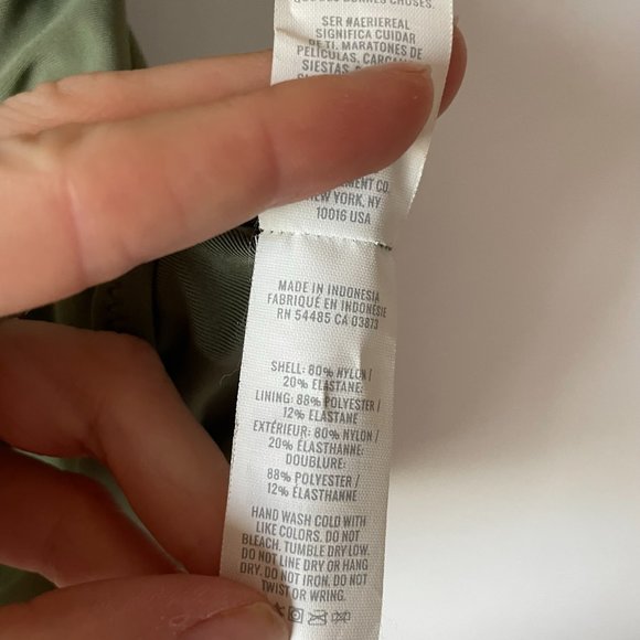 Aerie Wrap One Piece Swimsuit Bathing Suit Olive Green Sz XS - Picture 7 of 9